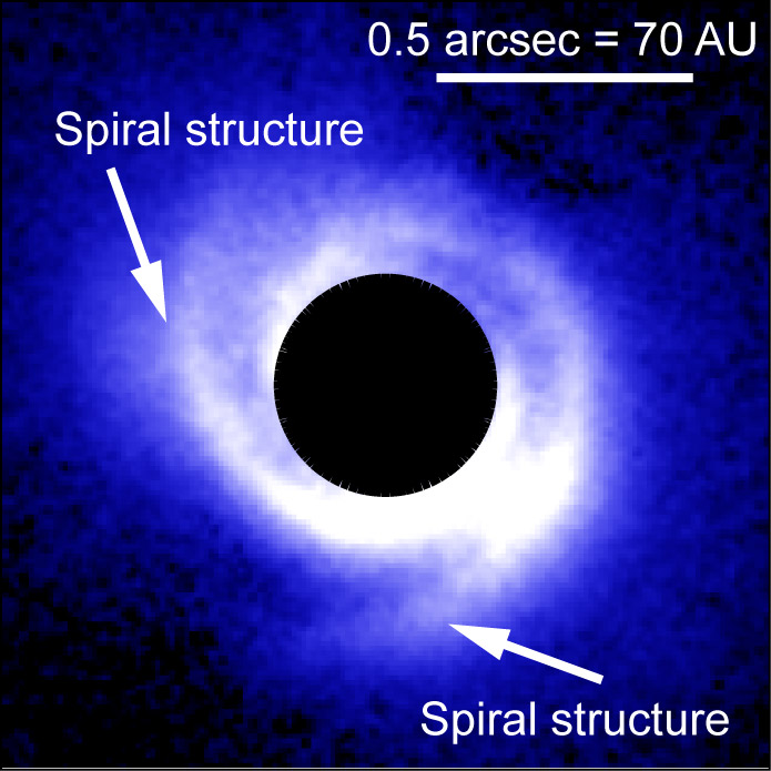 Spiral Dust Clouds May Reveal Alien Planets